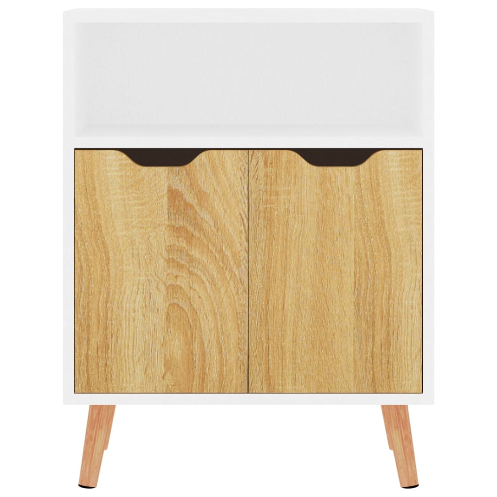 Credenza Bianca e Rovere Sonoma 60x30x72 cm in Truciolato cod mxl 58253