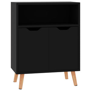Credenza Nero Lucido 60x30x72 cm in Legno Multistrato 326829