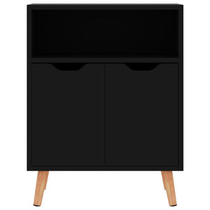Credenza-Buffet-Armadio da cucina Nero Lucido 60x30x72 cm in Legno Multistrato