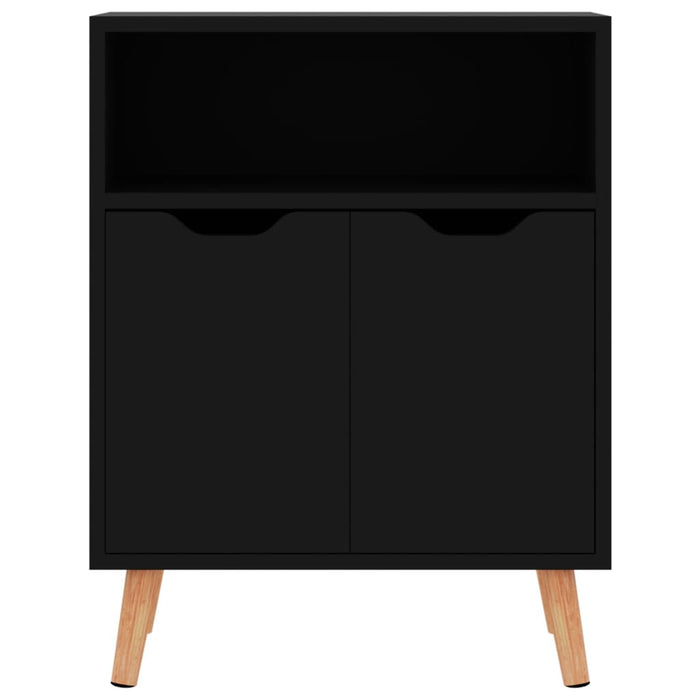 Credenza-Buffet-Armadio da cucina Nero Lucido 60x30x72 cm in Legno Multistrato