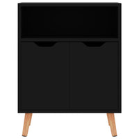 Credenza Nero Lucido 60x30x72 cm in Legno Multistrato 326829