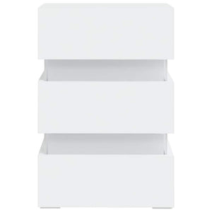 Comodino con Luci LED Bianco 45x35x67 cm in Legno Multistrato 326840