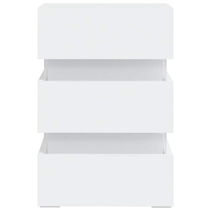 Comodino con Luci LED Bianco 45x35x67 cm in Legno Multistrato 326840