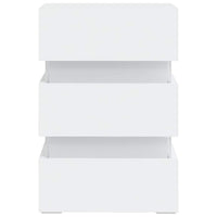 Comodino con Luci LED-Tavolino da notte Bianco 45x35x67 cm in Legno Multistrato