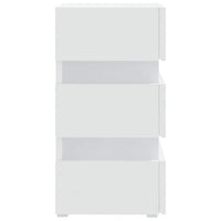Comodino con Luci LED Bianco 45x35x67 cm in Legno Multistrato 326840