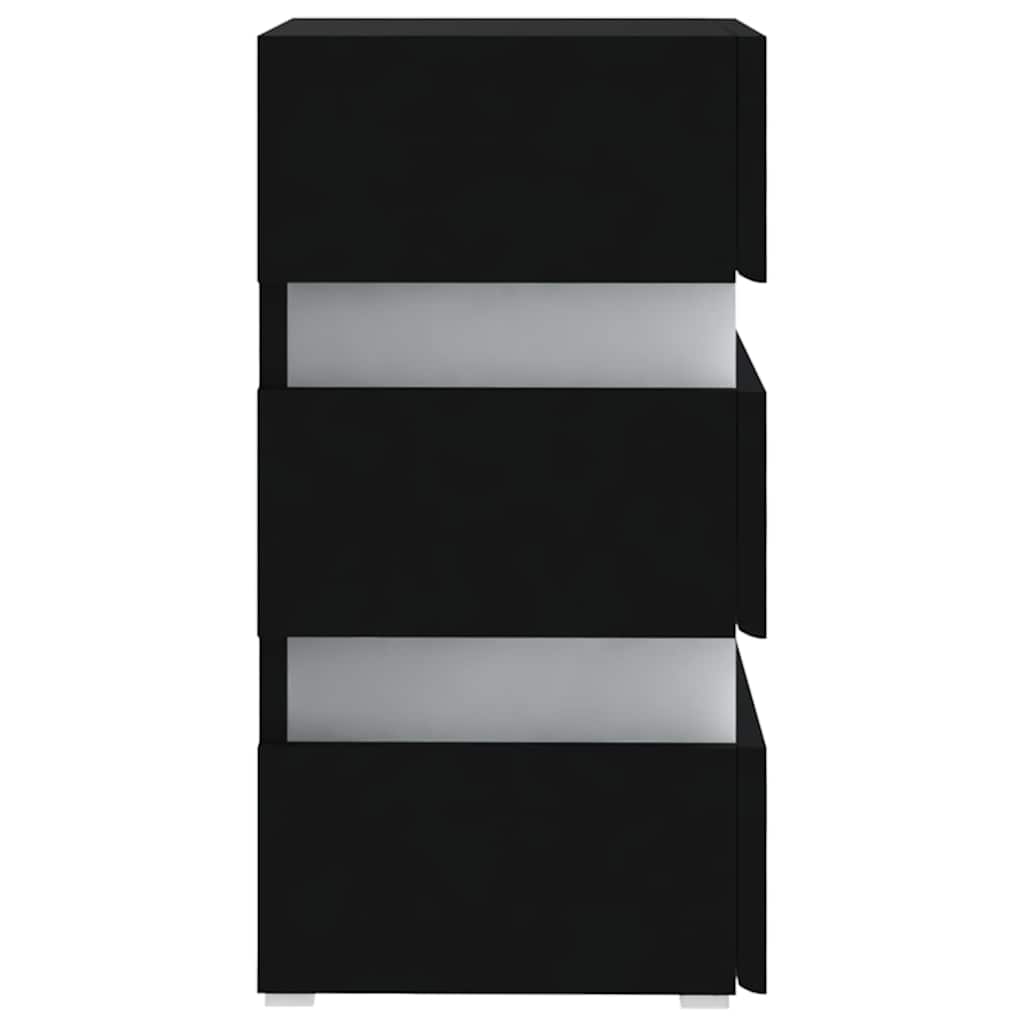 Comodino con Luci LED Nero 45x35x67 cm in Legno Multistrato 326841