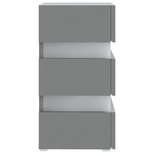 Comodino con Luci LED Grigio 45x35x67 cm in Legno Multistrato 326842