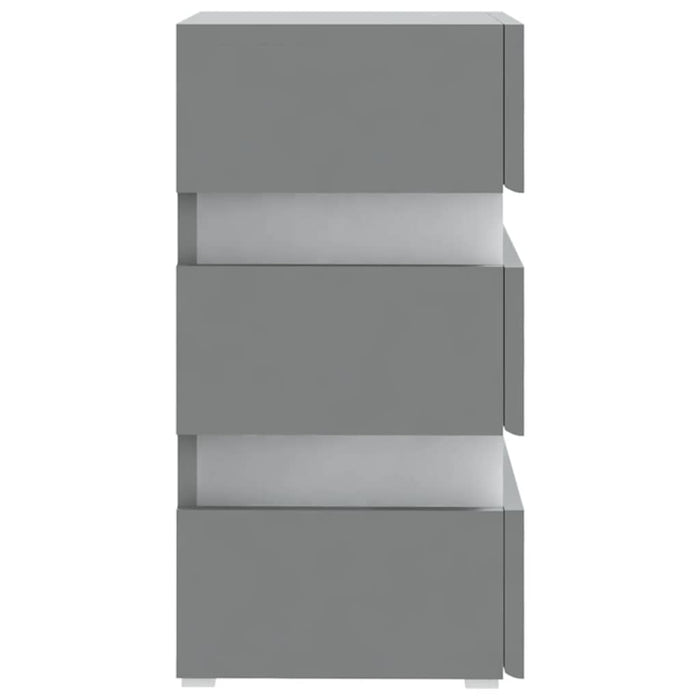 Comodino con Luci LED Grigio 45x35x67 cm in Legno Multistrato 326842