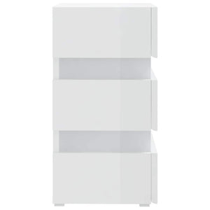 Comodino con LED Bianco Lucido 45x35x67 cm in Legno Multistrato 326846