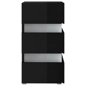 Comodino con LED Nero Lucido 45x35x67 cm in Legno Multistrato 326847