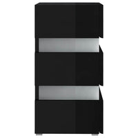 Comodino con LED Nero Lucido 45x35x67 cm in Legno Multistrato 326847