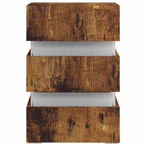 Comodino con LED-Tavolino da notte Rovere Fumo 45x35x67 cm in Legno Multistrato