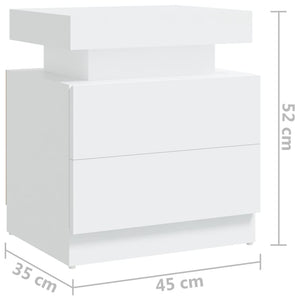 Comodino Bianco 45x35x52 cm in Legno Multistrato 326849