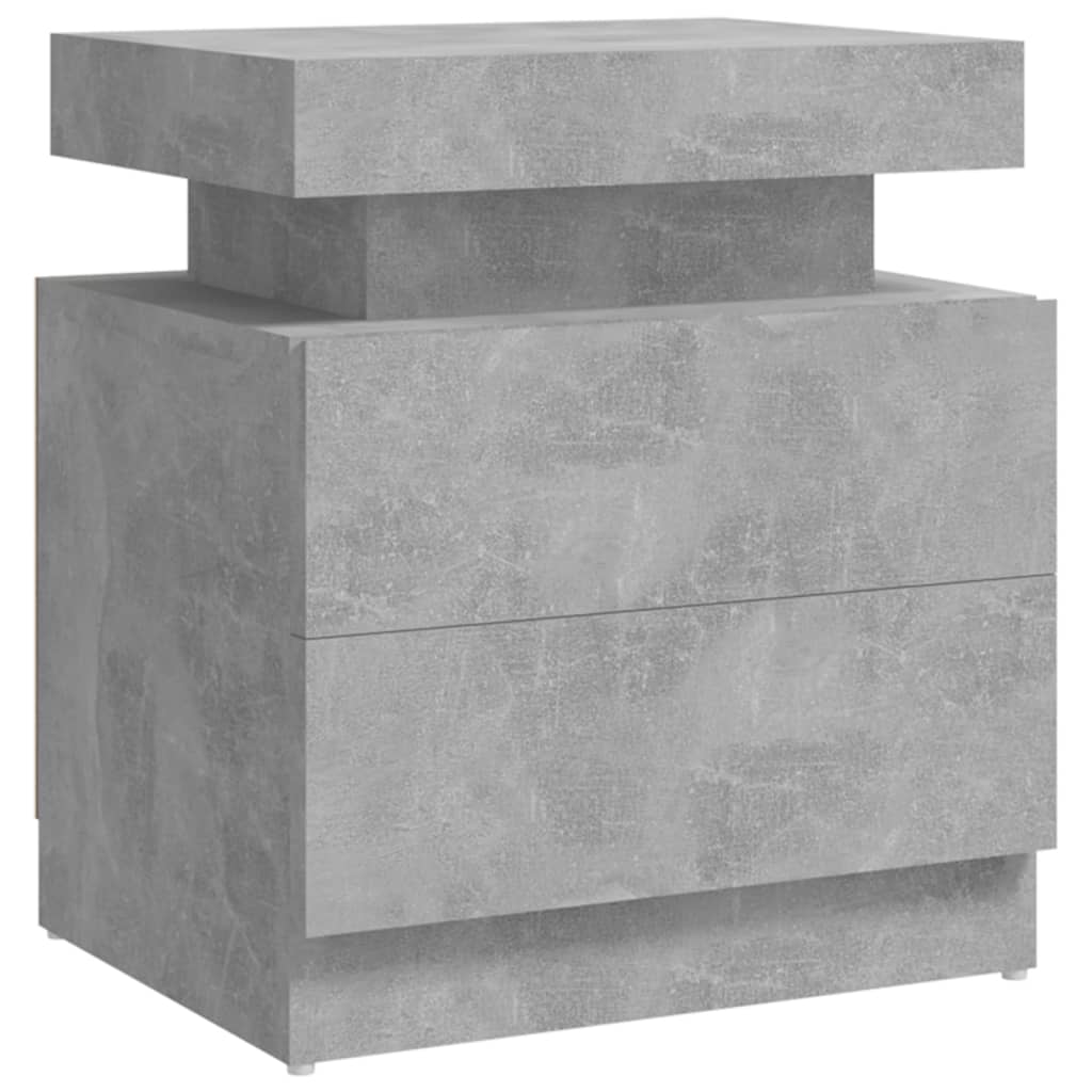 Comodino Grigio Cemento 45x35x52 cm in Legno Multistrato 326853