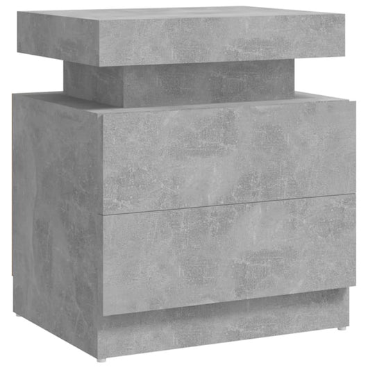 Comodino Grigio Cemento 45x35x52 cm in Legno Multistrato 326853