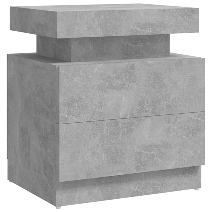 Comodino Grigio Cemento 45x35x52 cm in Legno Multistrato 326853