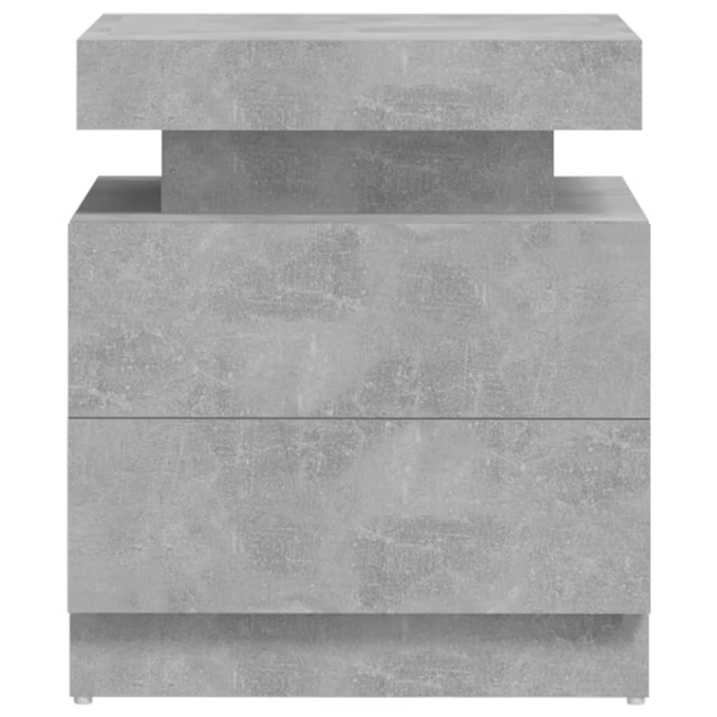 Comodino Grigio Cemento 45x35x52 cm in Legno Multistrato 326853