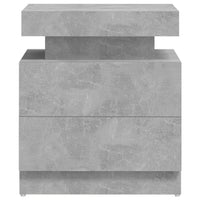 Comodino Grigio Cemento 45x35x52 cm in Legno Multistrato 326853