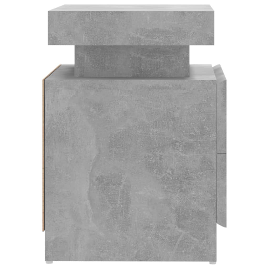 Comodino Grigio Cemento 45x35x52 cm in Legno Multistrato 326853