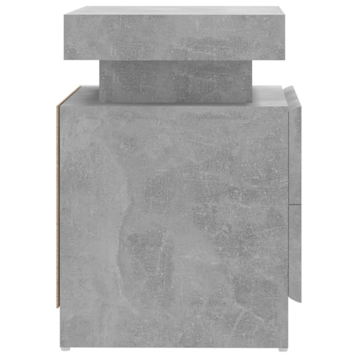 Comodino Grigio Cemento 45x35x52 cm in Legno Multistrato 326853