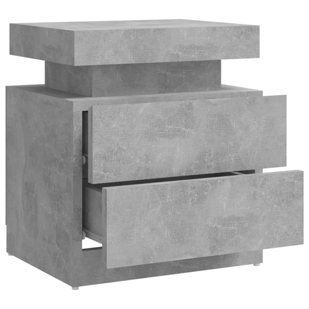 Comodino Grigio Cemento 45x35x52 cm in Legno Multistrato 326853