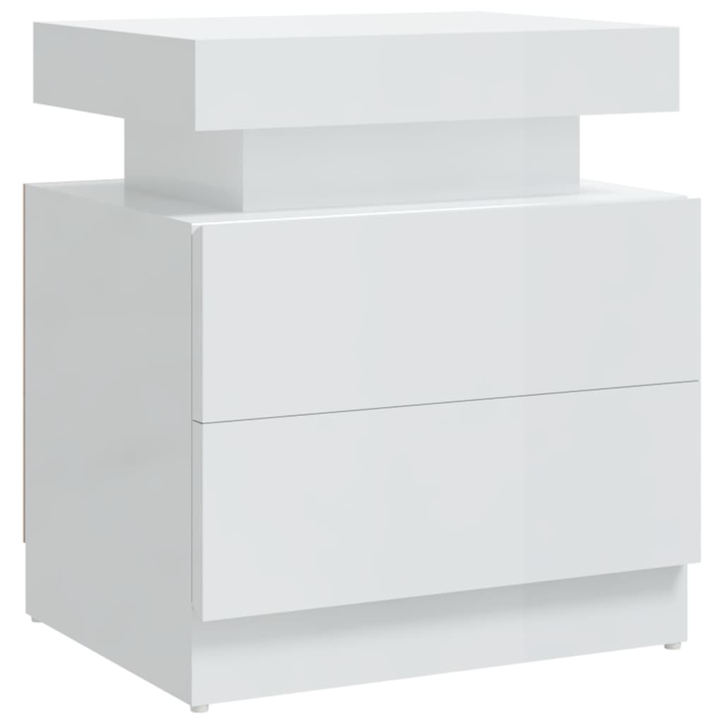 Comodino Bianco Lucido 45x35x52 cm in Truciolato cod mxl 56062