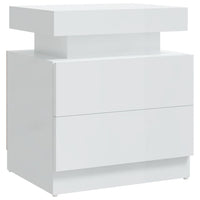 Comodino Bianco Lucido 45x35x52 cm in Legno Multistrato 326855