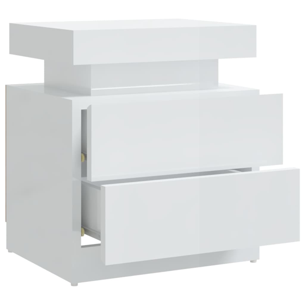 Comodino Bianco Lucido 45x35x52 cm in Truciolato cod mxl 56062
