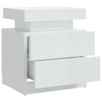 Comodino Bianco Lucido 45x35x52 cm in Legno Multistrato 326855