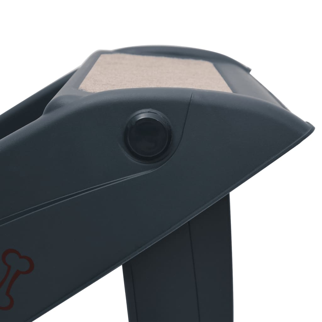 Scala per Cani Pieghevole con 4 Gradini Grigio Scuro 171172