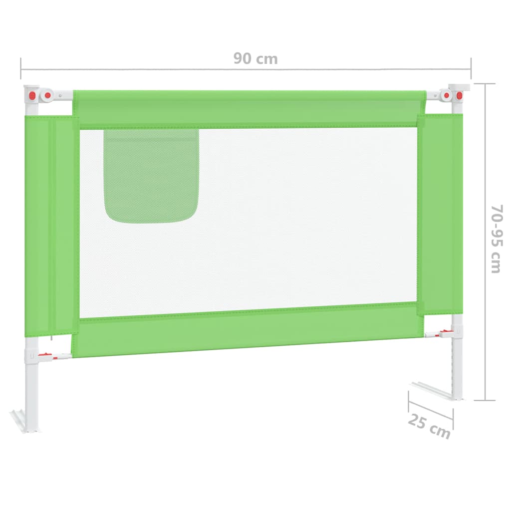 Sponda Letto di Sicurezza per Bambini Verde 90x25 cm in Tessuto 10189