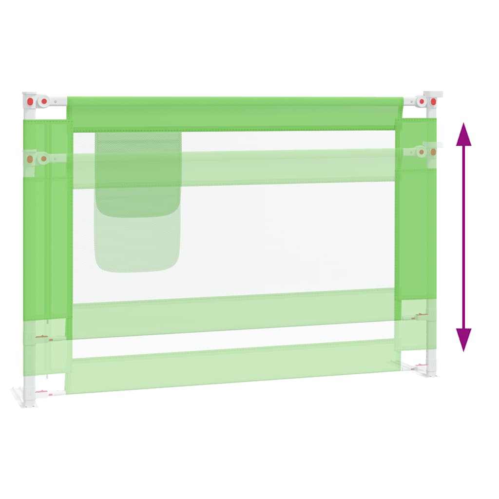 Sponda Letto di Sicurezza per Bambini Verde 100x25cm in Tessuto 10190