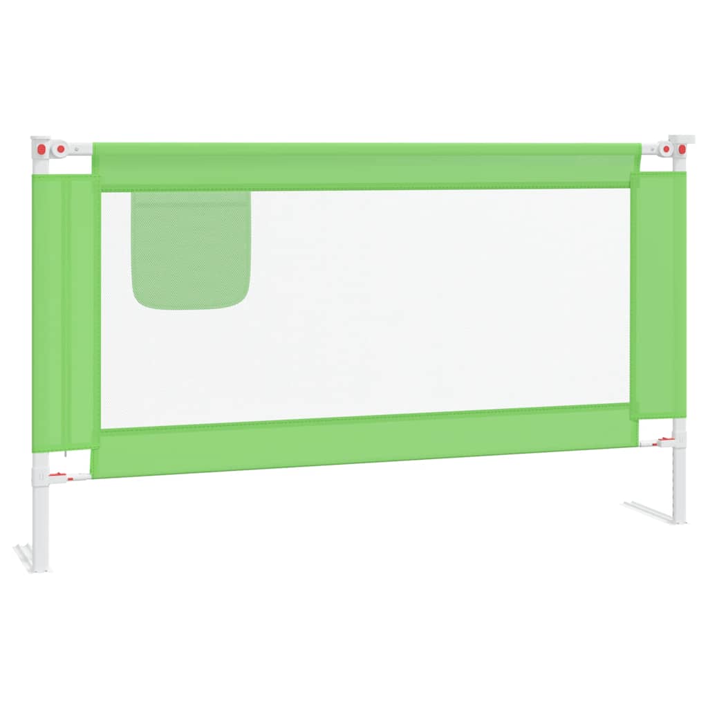 Sponda Letto di Sicurezza per Bambini Verde 140x25cm in Tessuto 10192