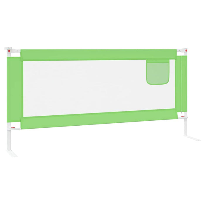 Sponda Letto di Sicurezza per Bambini Verde 200x25cm in Tessuto 10197