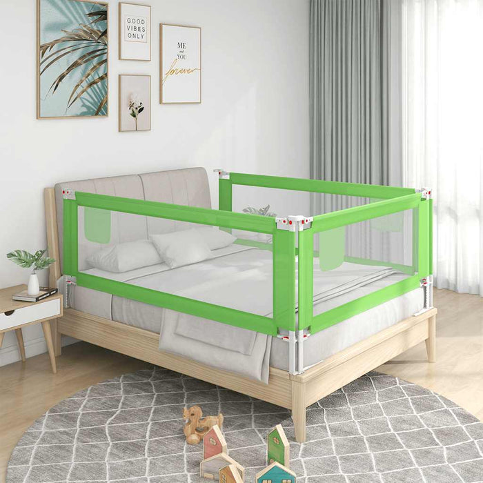 Sponda Letto di Sicurezza per Bambini Verde 200x25cm in Tessuto 10197