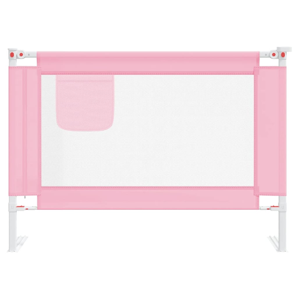Sponda Letto di Sicurezza per Bambini Rosa 90x25 cm in Tessuto 10198