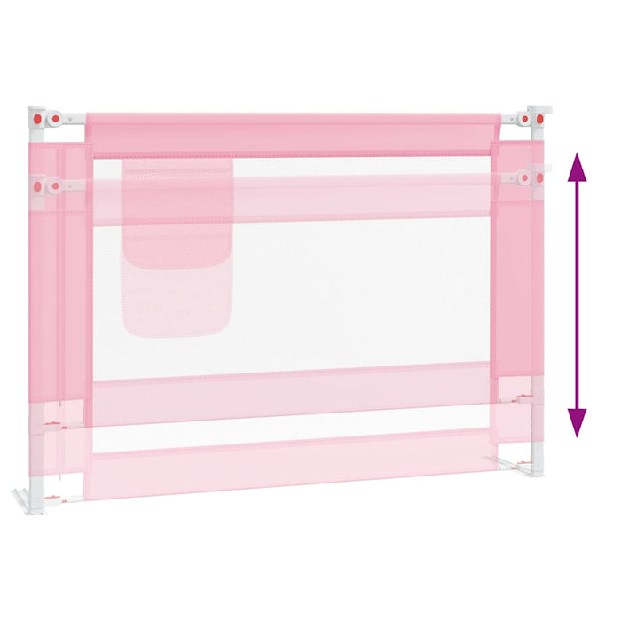 Sponda Letto di Sicurezza per Bambini Rosa 90x25 cm in Tessuto 10198