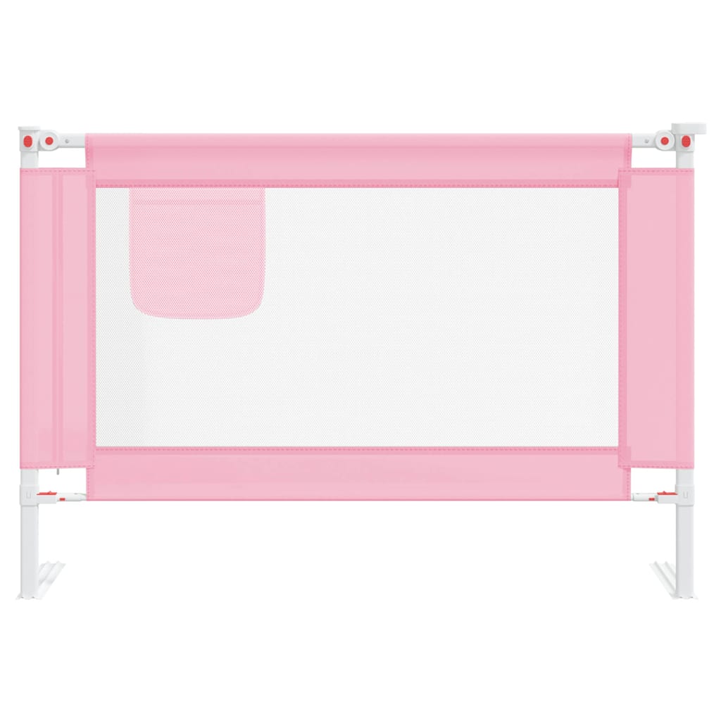 Sponda Letto di Sicurezza per Bambini Rosa 100x25cm in Tessuto