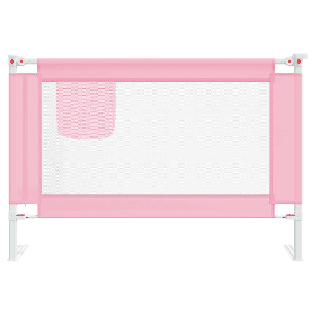 Sponda Letto di Sicurezza per Bambini Rosa 100x25cm in Tessuto 10199