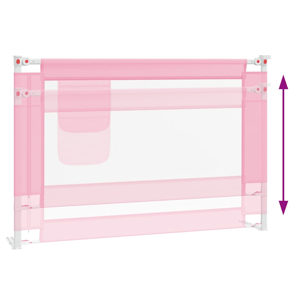 Sponda Letto di Sicurezza per Bambini Rosa 100x25cm in Tessuto 10199