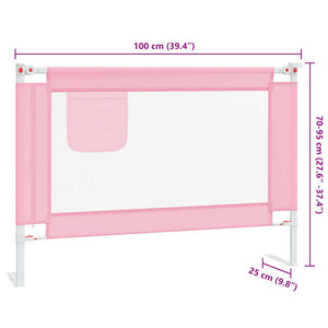 Sponda Letto di Sicurezza per Bambini Rosa 100x25cm in Tessuto