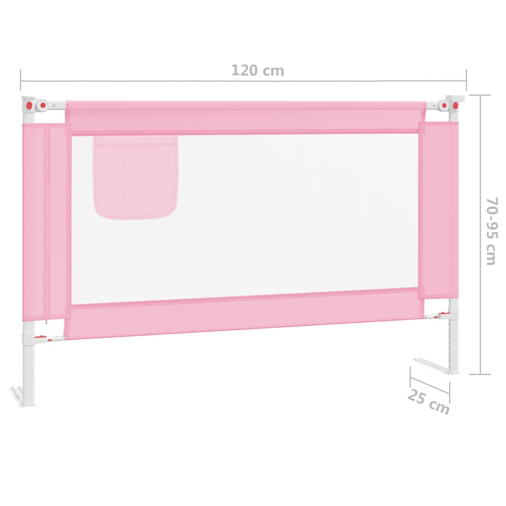 Sponda Letto di Sicurezza per Bambini Rosa 120x25 cm Tessuto 10200