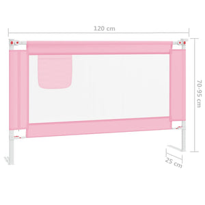 Sponda Letto di Sicurezza per Bambini Rosa 120x25 cm Tessuto 10200