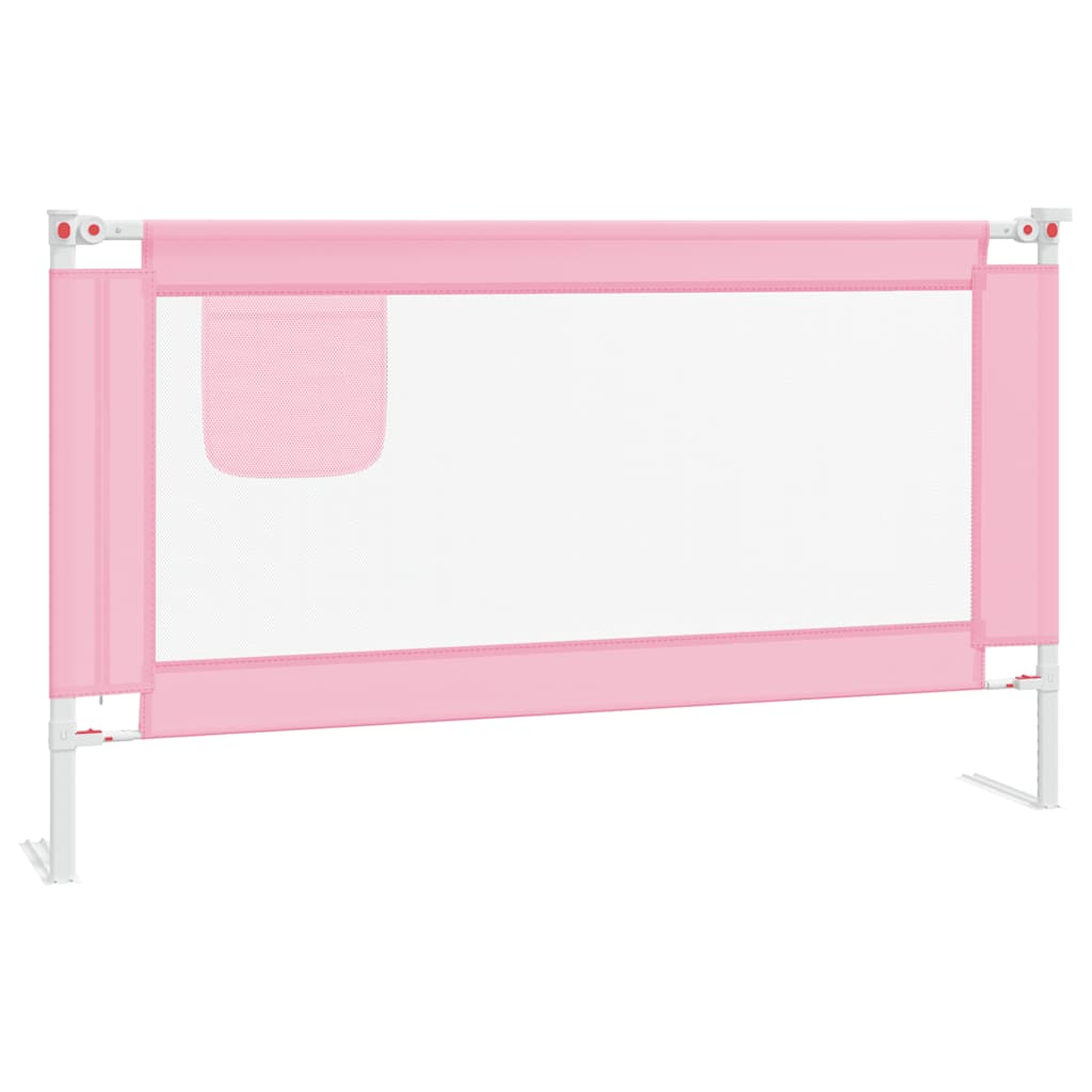 Sponda Letto di Sicurezza per Bambini Rosa 140x25cm in Tessuto 10201