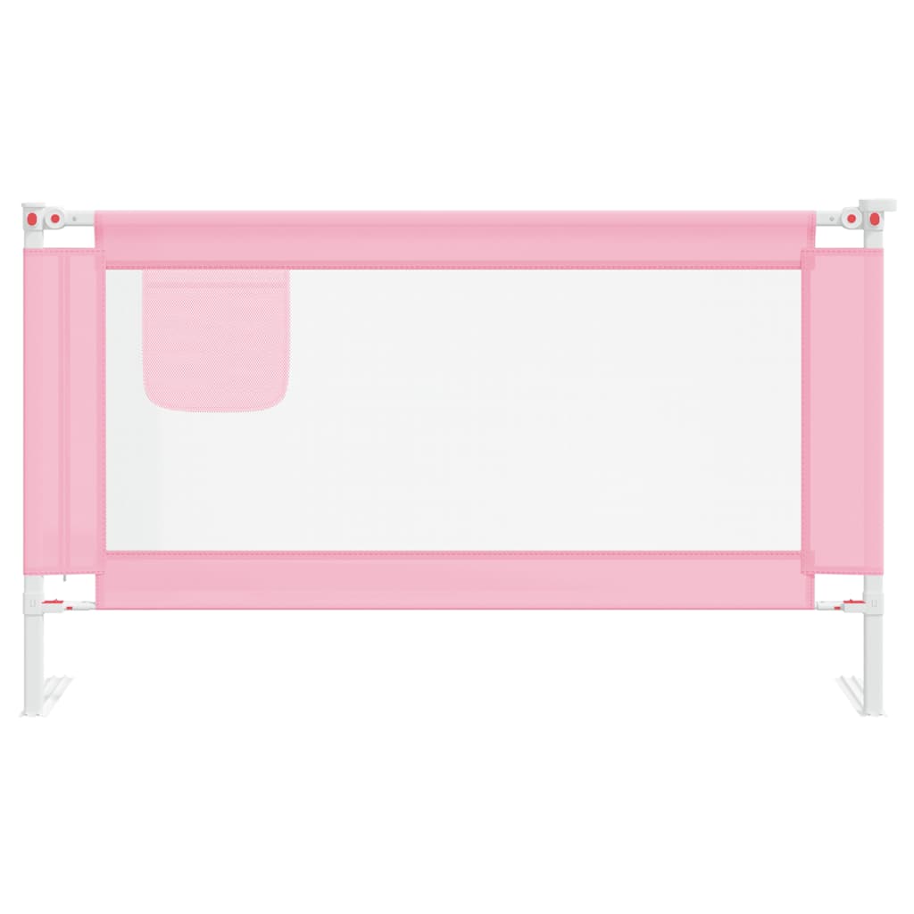 Sponda Letto di Sicurezza per Bambini Rosa 140x25cm in Tessuto 10201