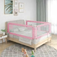 Sponda Letto di Sicurezza per Bambini Rosa 140x25cm in Tessuto 10201