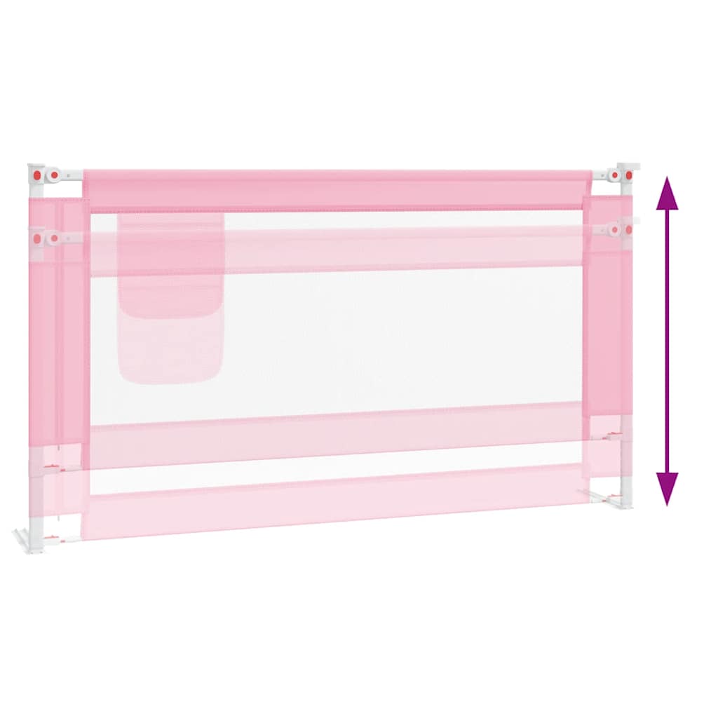 Sponda Letto di Sicurezza per Bambini Rosa 150x25 cm Tessuto 10202