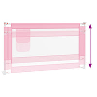 Sponda Letto di Sicurezza per Bambini Rosa 150x25 cm Tessuto