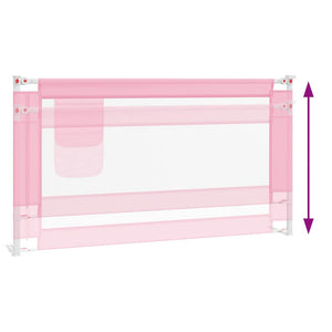 Sponda Letto di Sicurezza per Bambini Rosa 150x25 cm Tessuto
