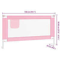 Sponda Letto di Sicurezza per Bambini Rosa 150x25 cm Tessuto